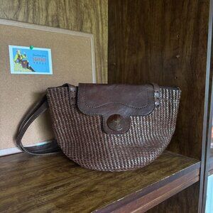 Brown Donatello Woven Leather Bag